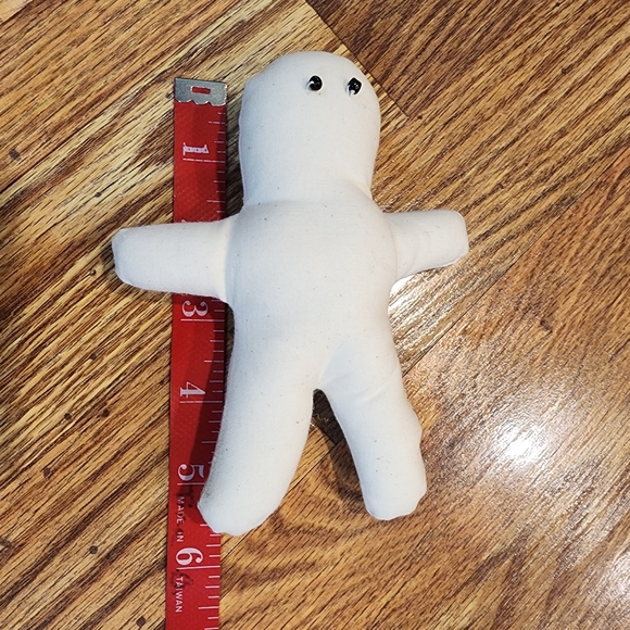 Set of 2 Vintage Unfinished Muslin Fabric Plush Ragg Dolls With Beaded Eyes 5.5" - Picture 4 of 6